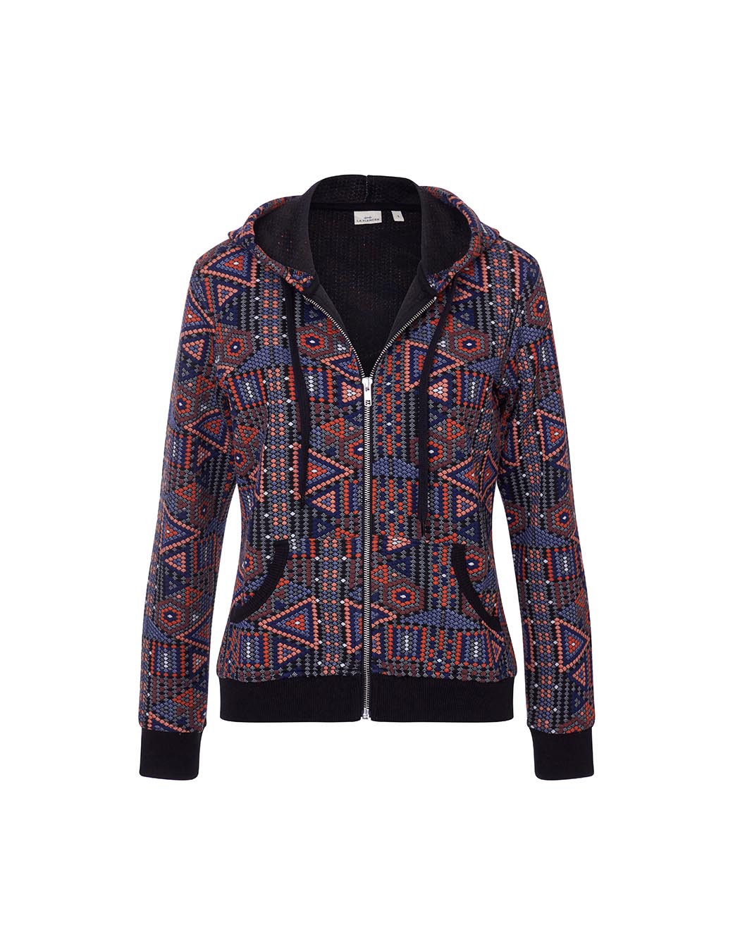 Jacquard knit zip sweatshirt femme La Fiancée
