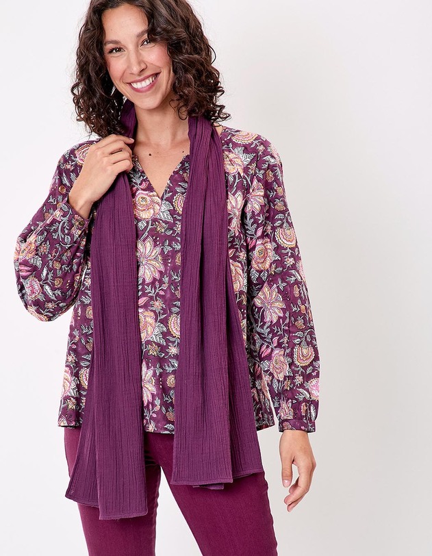 Rectangular scarf in organic cotton gauze femme La Fianc&eacute;e