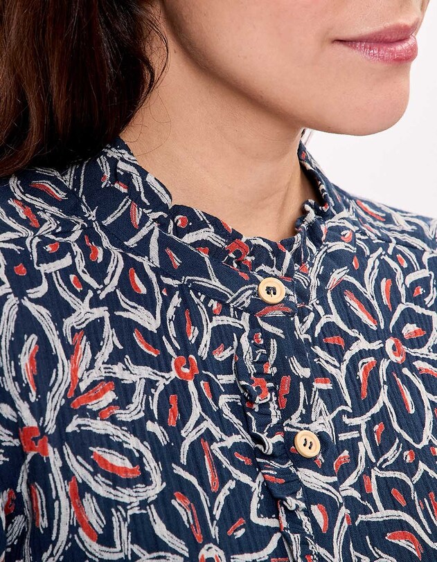 Embroidered shirt in organic cotton gauze femme La Fianc&eacute;e
