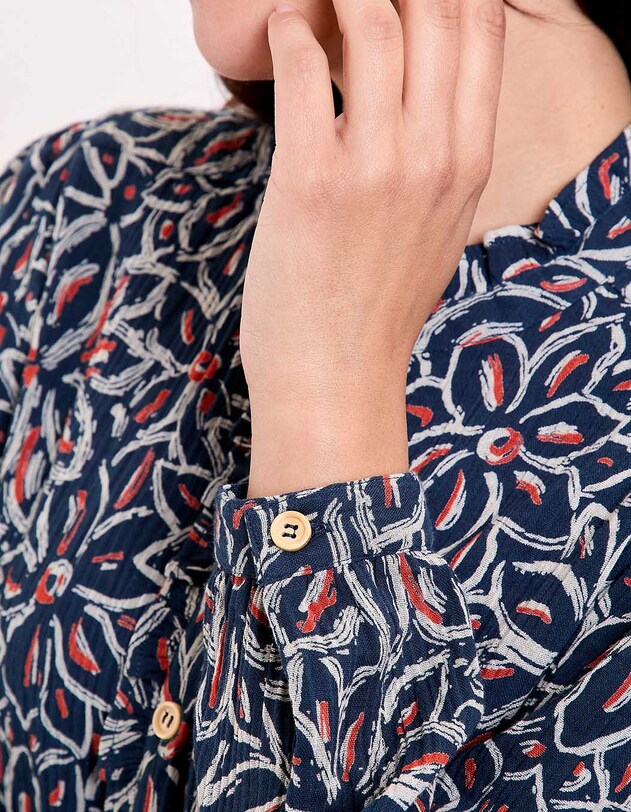 Embroidered shirt in organic cotton gauze femme La Fianc&eacute;e