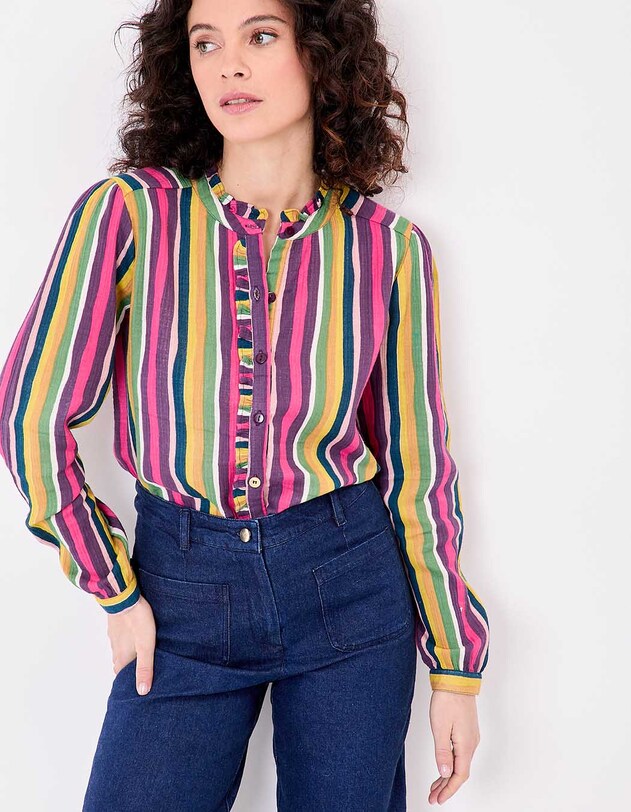 Embroidered shirt in organic cotton gauze femme La Fianc&eacute;e