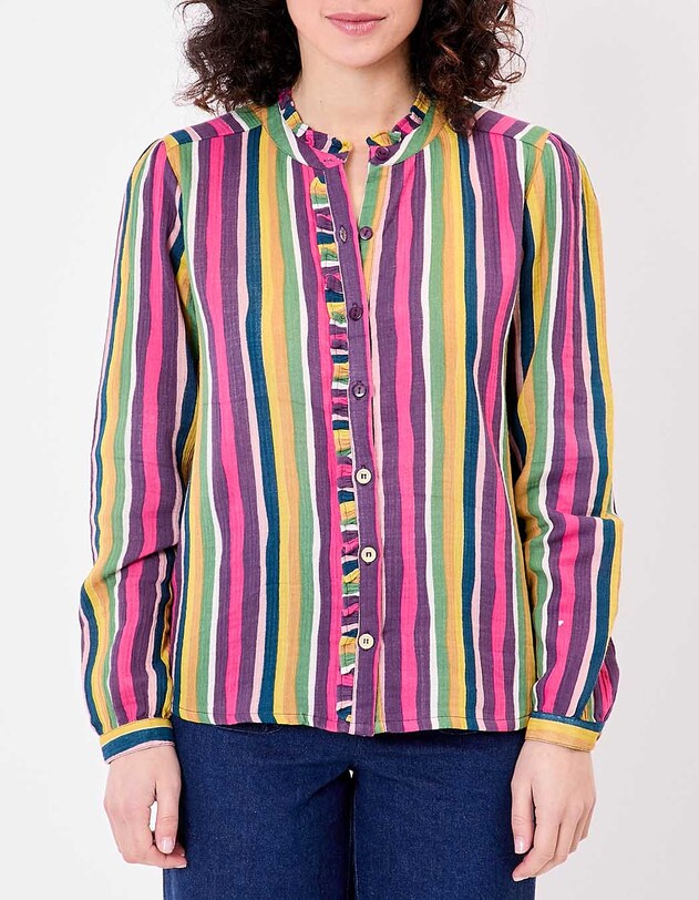 Embroidered shirt in organic cotton gauze femme La Fianc&eacute;e
