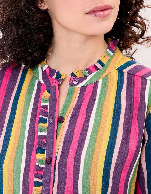 Embroidered shirt in organic cotton gauze femme La Fianc&eacute;e