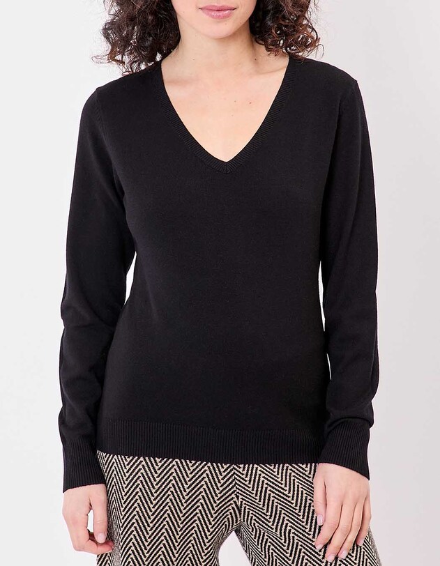 V-neck knit sweater femme La Fianc&eacute;e