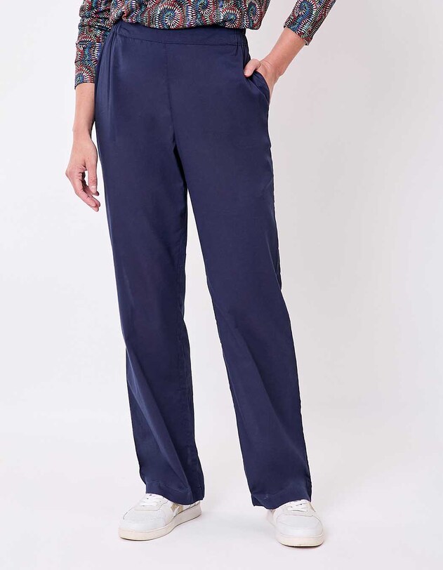 Straight-leg pants in organic cotton voile femme La Fianc&eacute;e