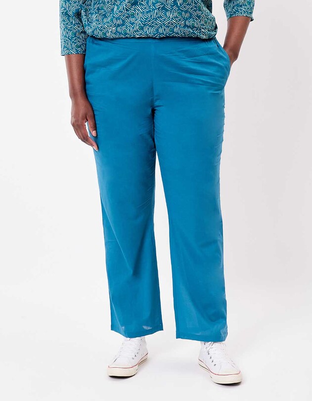 Straight-leg pants in organic cotton voile femme La Fianc&eacute;e