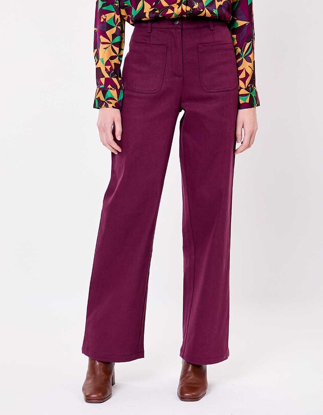 Wide-leg jeans in organic cotton denim femme La Fianc&eacute;e