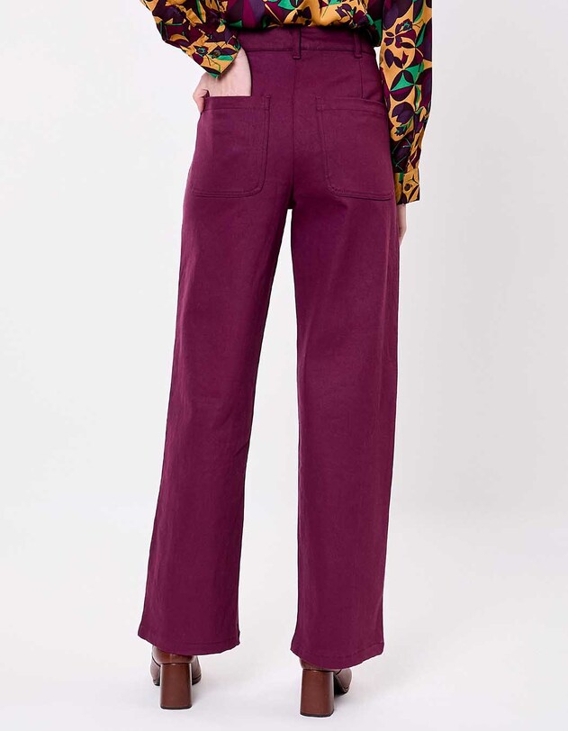 Wide-leg jeans in organic cotton denim femme La Fianc&eacute;e