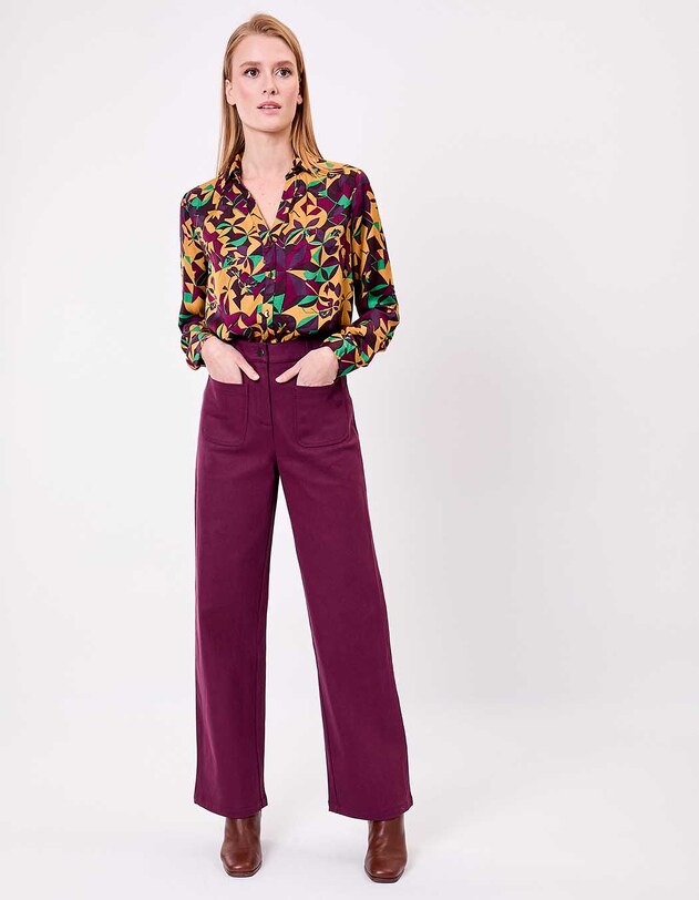 Wide-leg jeans in organic cotton denim femme La Fianc&eacute;e