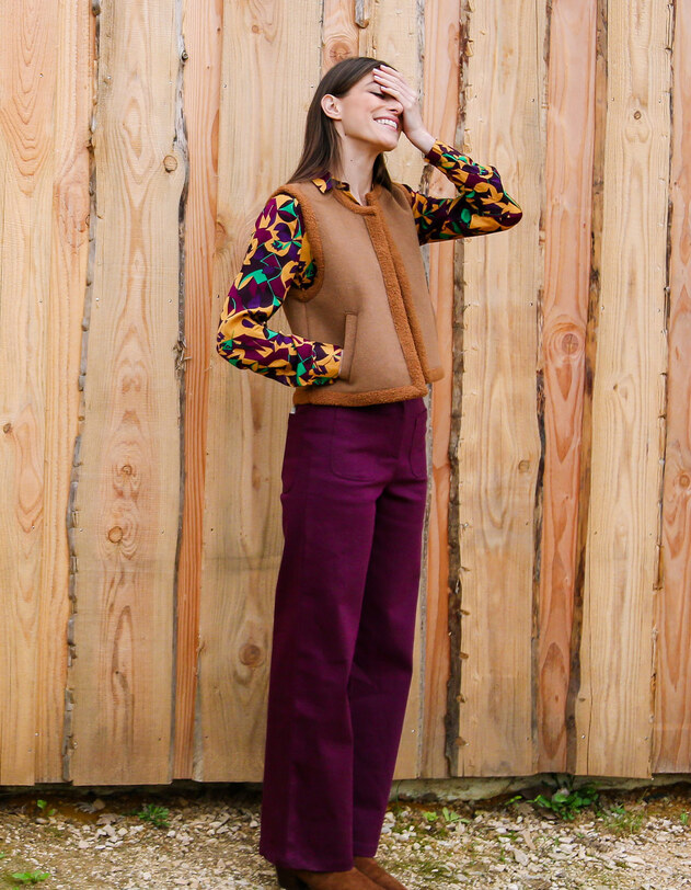 Wide-leg jeans in organic cotton denim femme La Fianc&eacute;e