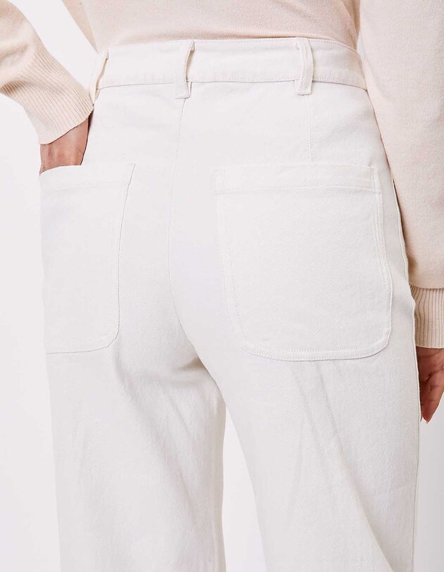 Wide-leg jeans in organic cotton denim femme La Fianc&eacute;e