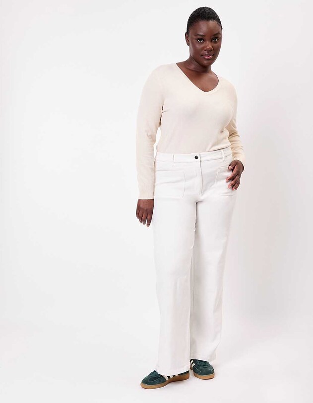 Wide-leg jeans in organic cotton denim femme La Fianc&eacute;e