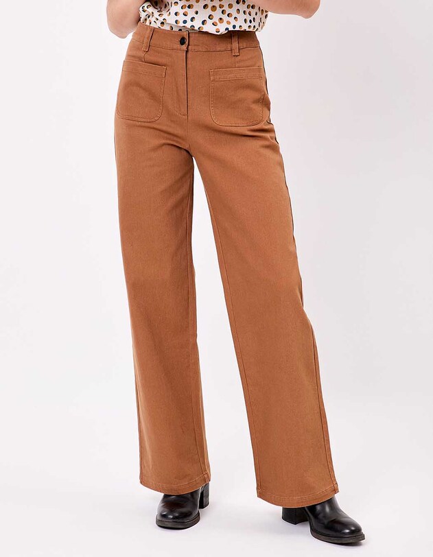 Wide-leg jeans in organic cotton denim femme La Fianc&eacute;e
