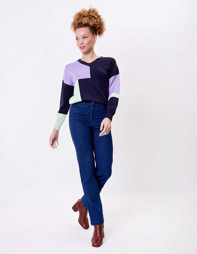 Straight-leg jeans in organic cotton denim femme La Fiancée