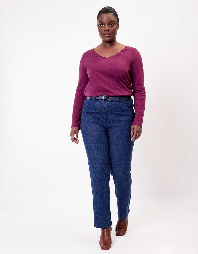 Straight-leg jeans in organic cotton denim femme La Fiancée