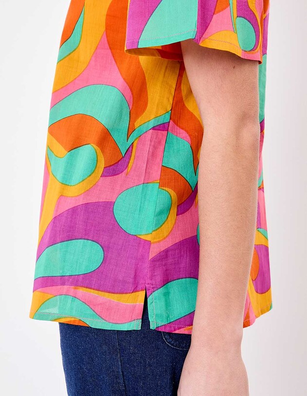 Short-sleeve top in organic cotton voile femme La Fianc&eacute;e