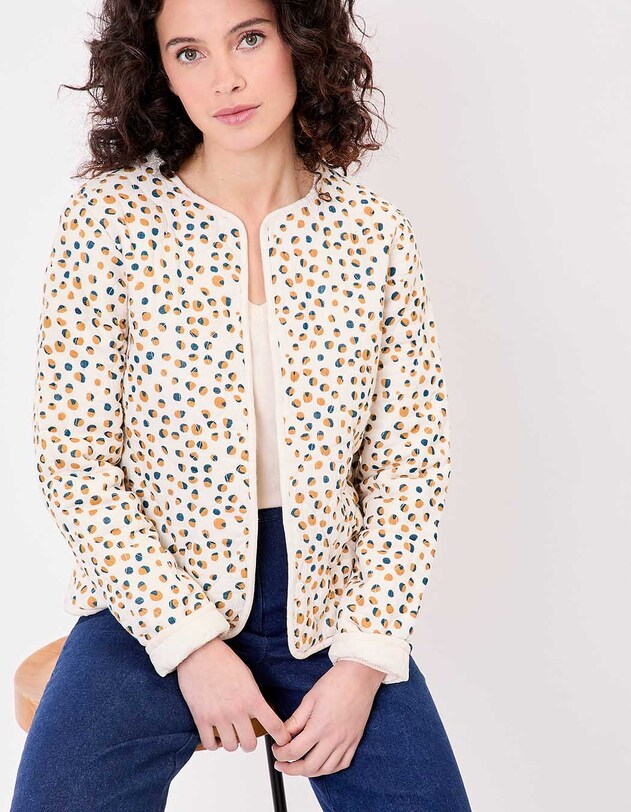 Reversible quilted jacket in organic cotton gauze femme La Fianc&eacute;e