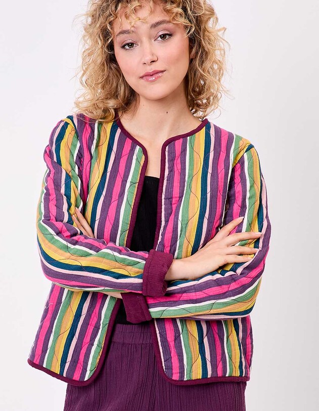 Reversible quilted jacket in organic cotton gauze femme La Fianc&eacute;e