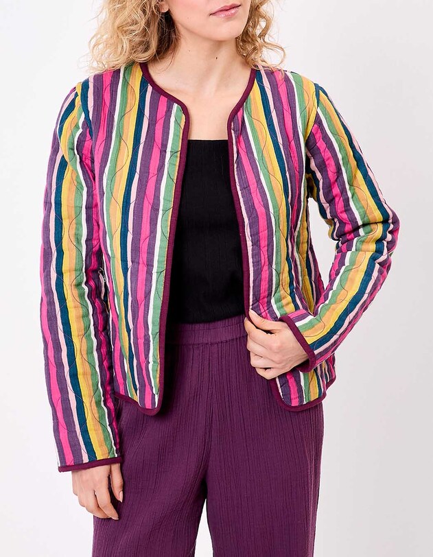 Reversible quilted jacket in organic cotton gauze femme La Fianc&eacute;e