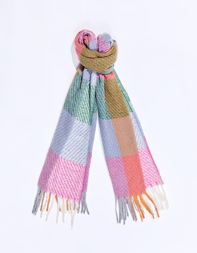 Checked rectangular scarf femme La Fianc&eacute;e
