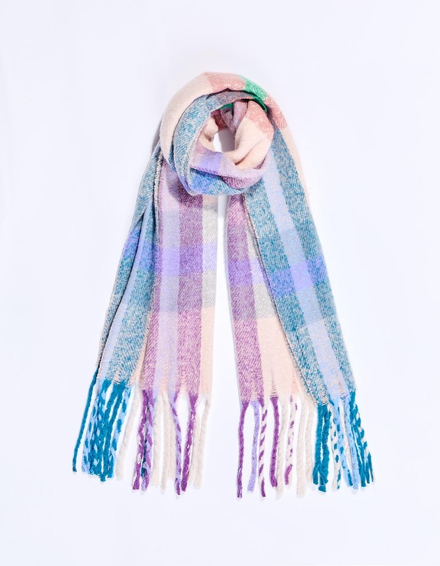 Checked rectangular scarf femme La Fianc&eacute;e