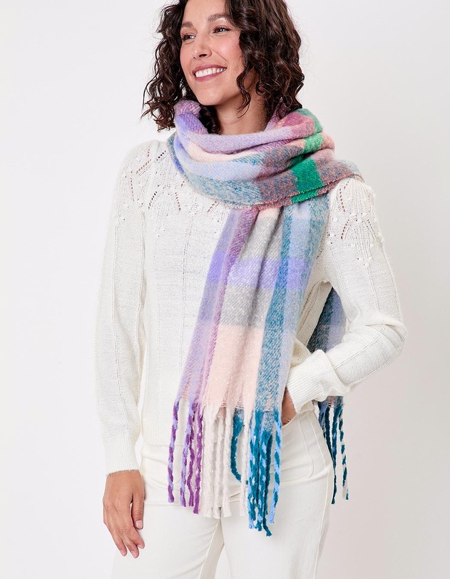 Checked rectangular scarf femme La Fianc&eacute;e