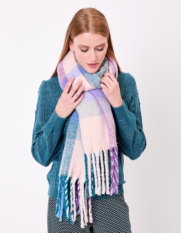 Checked rectangular scarf femme La Fianc&eacute;e
