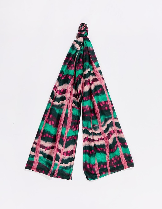 Printed rectangular silk scarf femme La Fianc&eacute;e