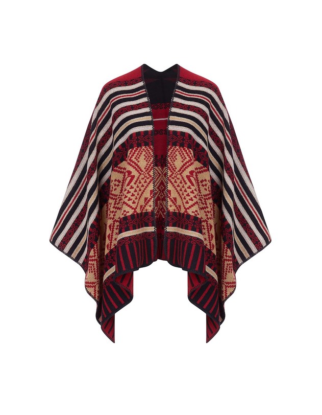 Reversible printed poncho femme La Fianc&eacute;e