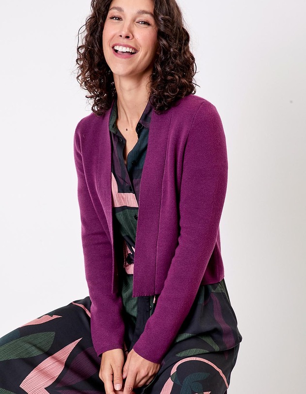 Women&rsquo;s plain short knit cardigan femme La Fianc&eacute;e