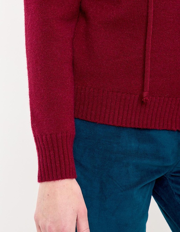 Hooded zip knit cardigan femme La Fianc&eacute;e