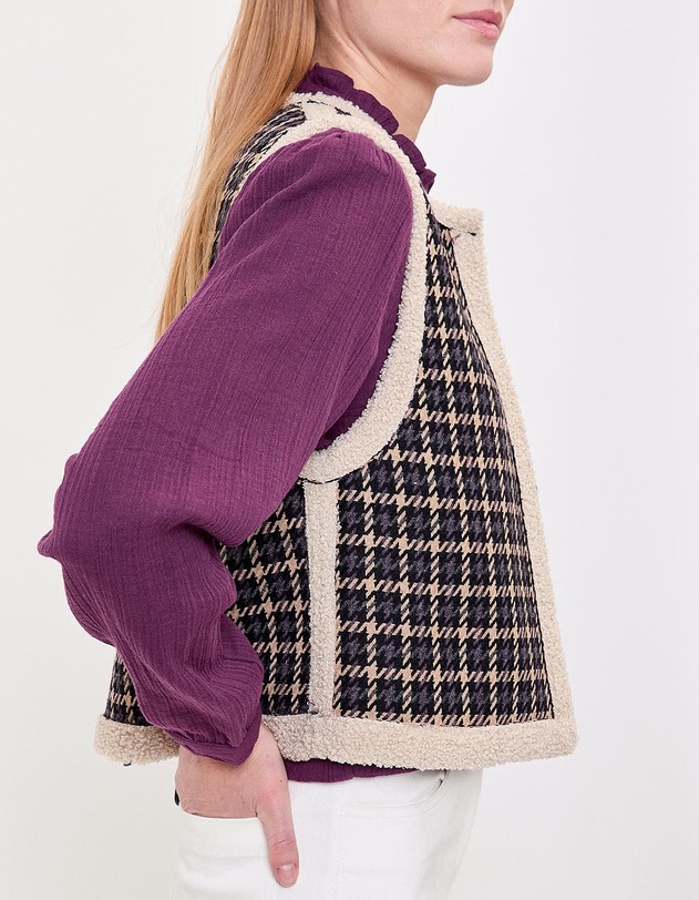 Reversible sleeveless sherpa vest femme La Fianc&eacute;e