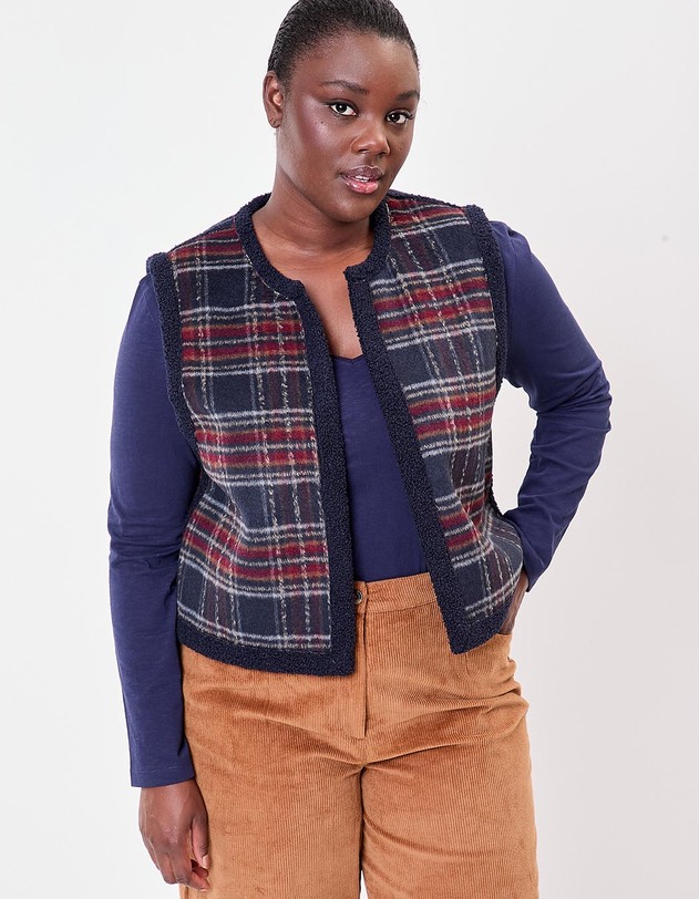 Reversible sleeveless sherpa vest femme La Fianc&eacute;e