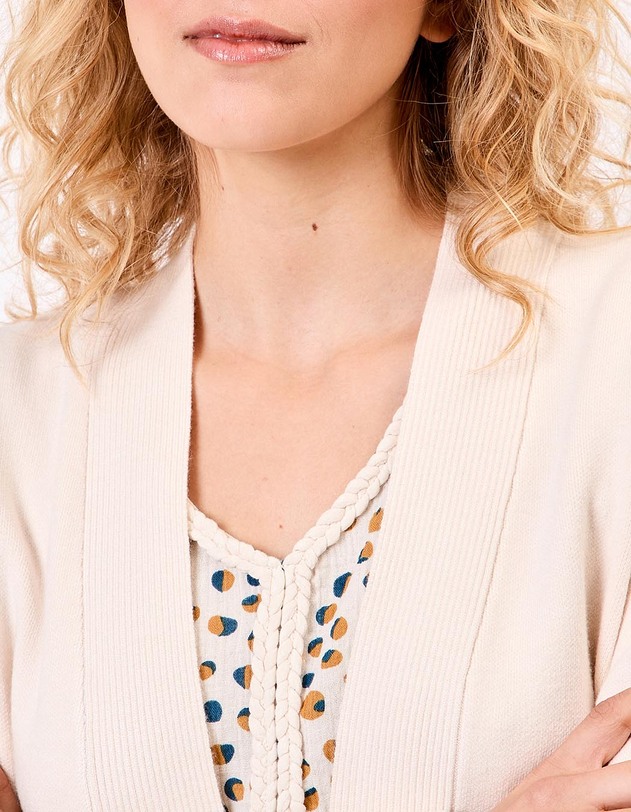 Plain long knit cardigan femme La Fianc&eacute;e