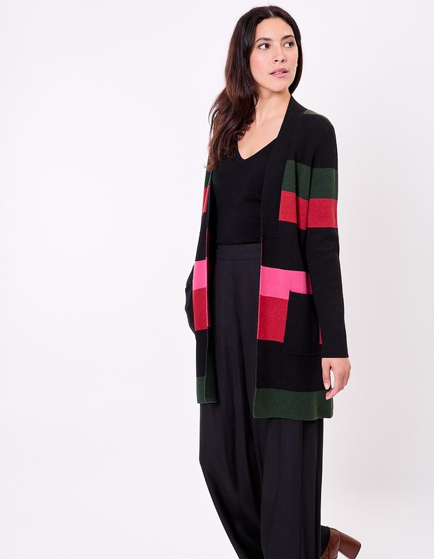 Plain long knit cardigan femme La Fianc&eacute;e