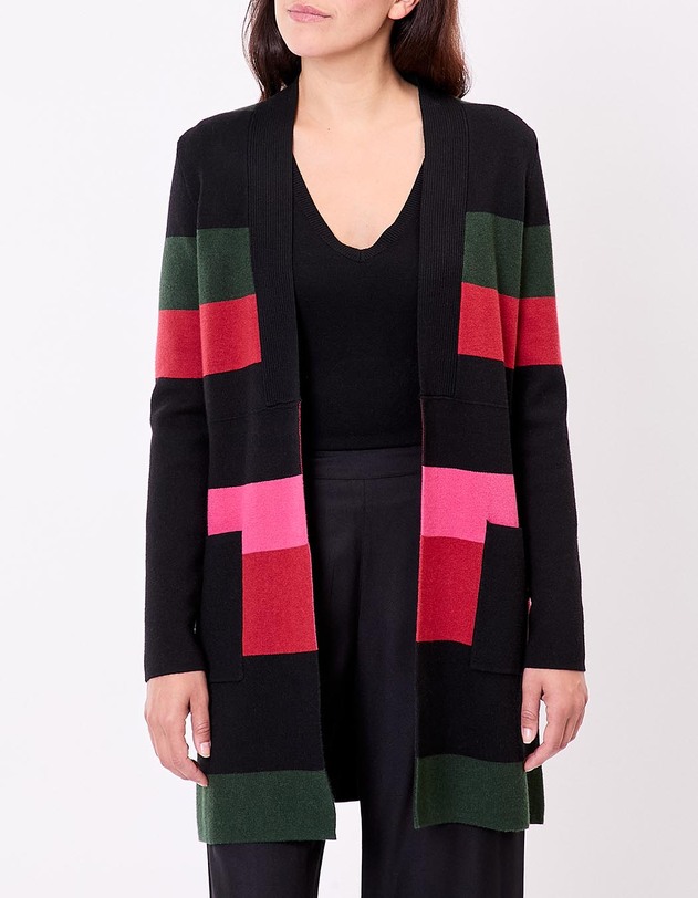 Plain long knit cardigan femme La Fianc&eacute;e