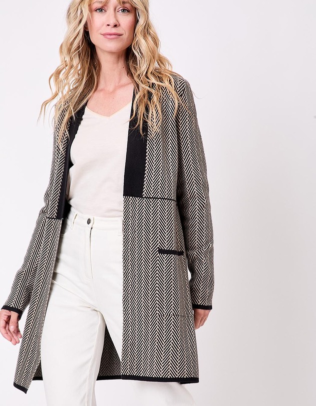 Plain long knit cardigan femme La Fianc&eacute;e