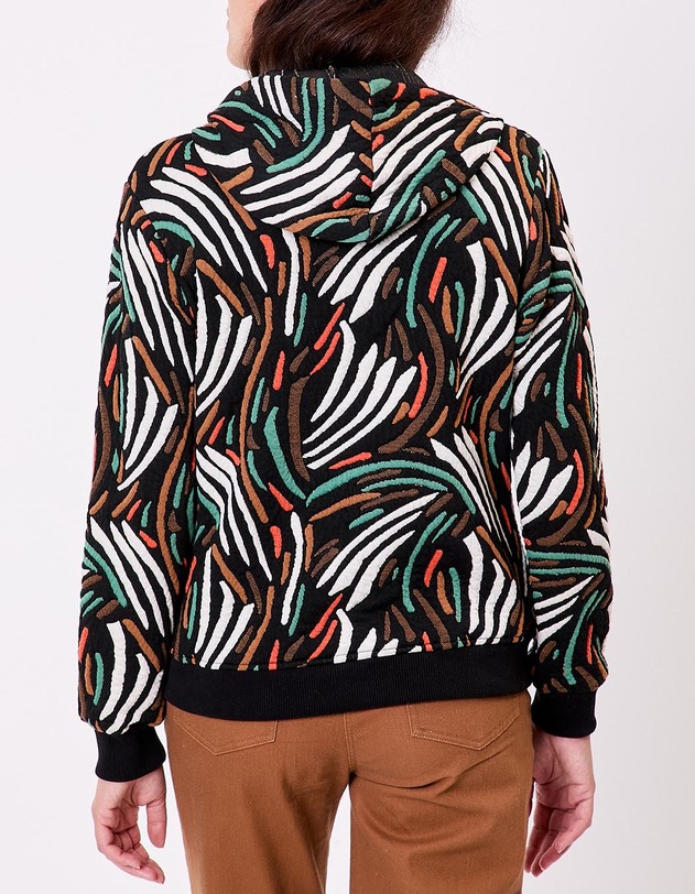 Jacquard knit zip sweatshirt femme La Fianc&eacute;e
