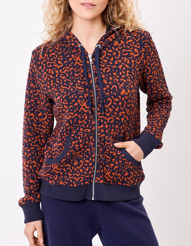 Jacquard knit zip sweatshirt femme La Fianc&eacute;e