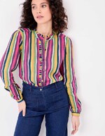 Embroidered shirt in organic cotton gauze femme La Fiancée