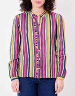 Embroidered shirt in organic cotton gauze femme La Fiancée