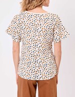 Braided V-neck top in organic cotton gauze femme La Fiancée