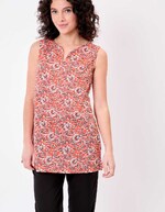 Sleeveless tunic in organic cotton voile femme La Fiancée