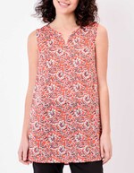 Sleeveless tunic in organic cotton voile femme La Fiancée