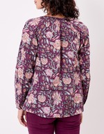 Flared long-sleeve cotton blouse femme La Fianc&eacute;e