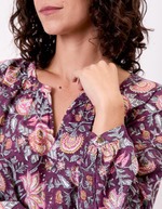 Flared long-sleeve cotton blouse femme La Fianc&eacute;e