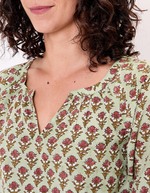 Flared long-sleeve cotton blouse femme La Fiancée