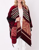 Reversible printed poncho femme La Fiancée