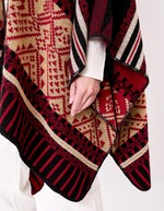 Reversible printed poncho femme La Fiancée