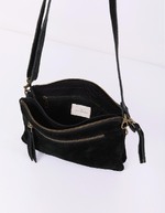 Leather crossbody bag with double pocket femme La Fiancée